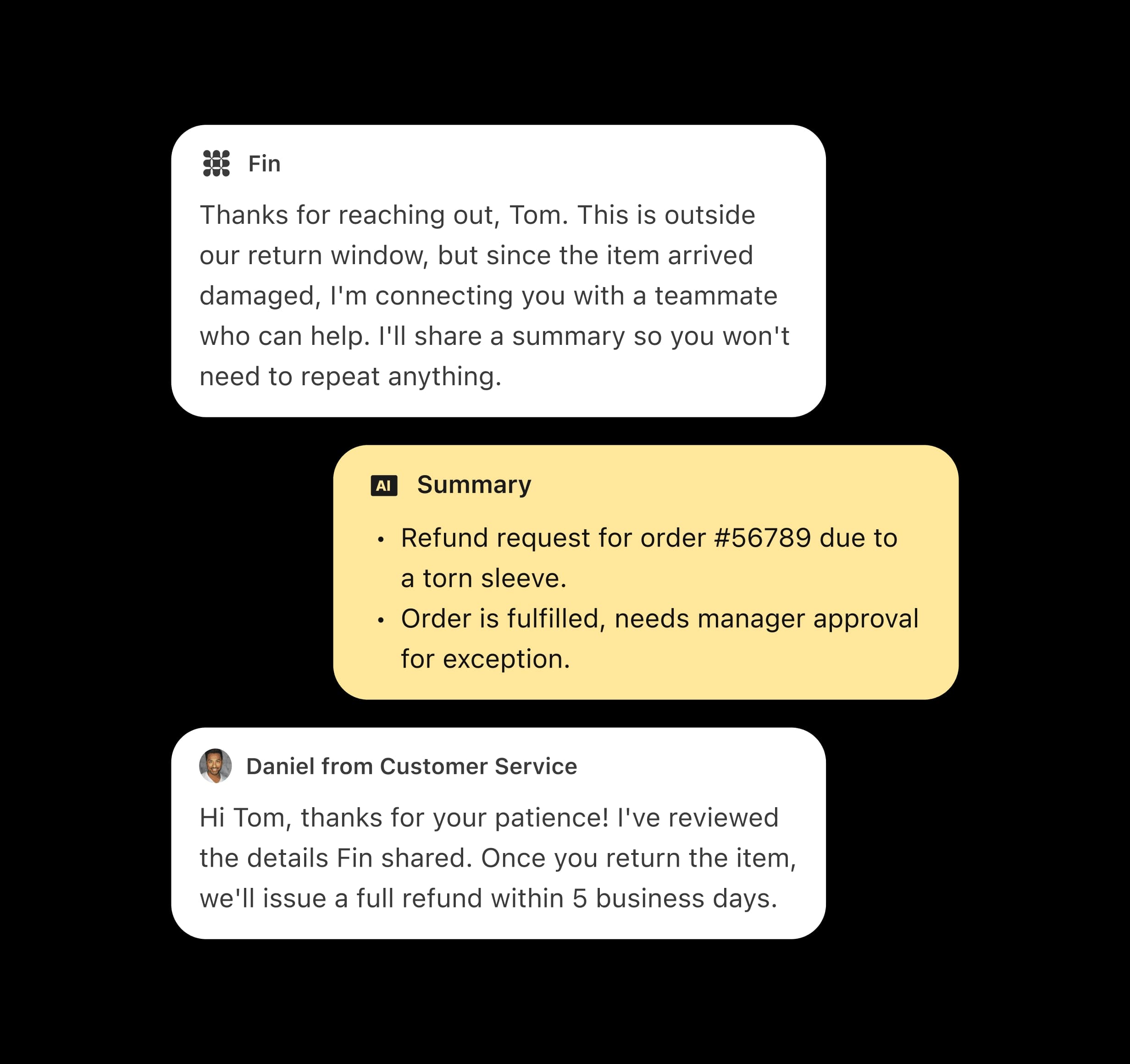 Fin messenger UI