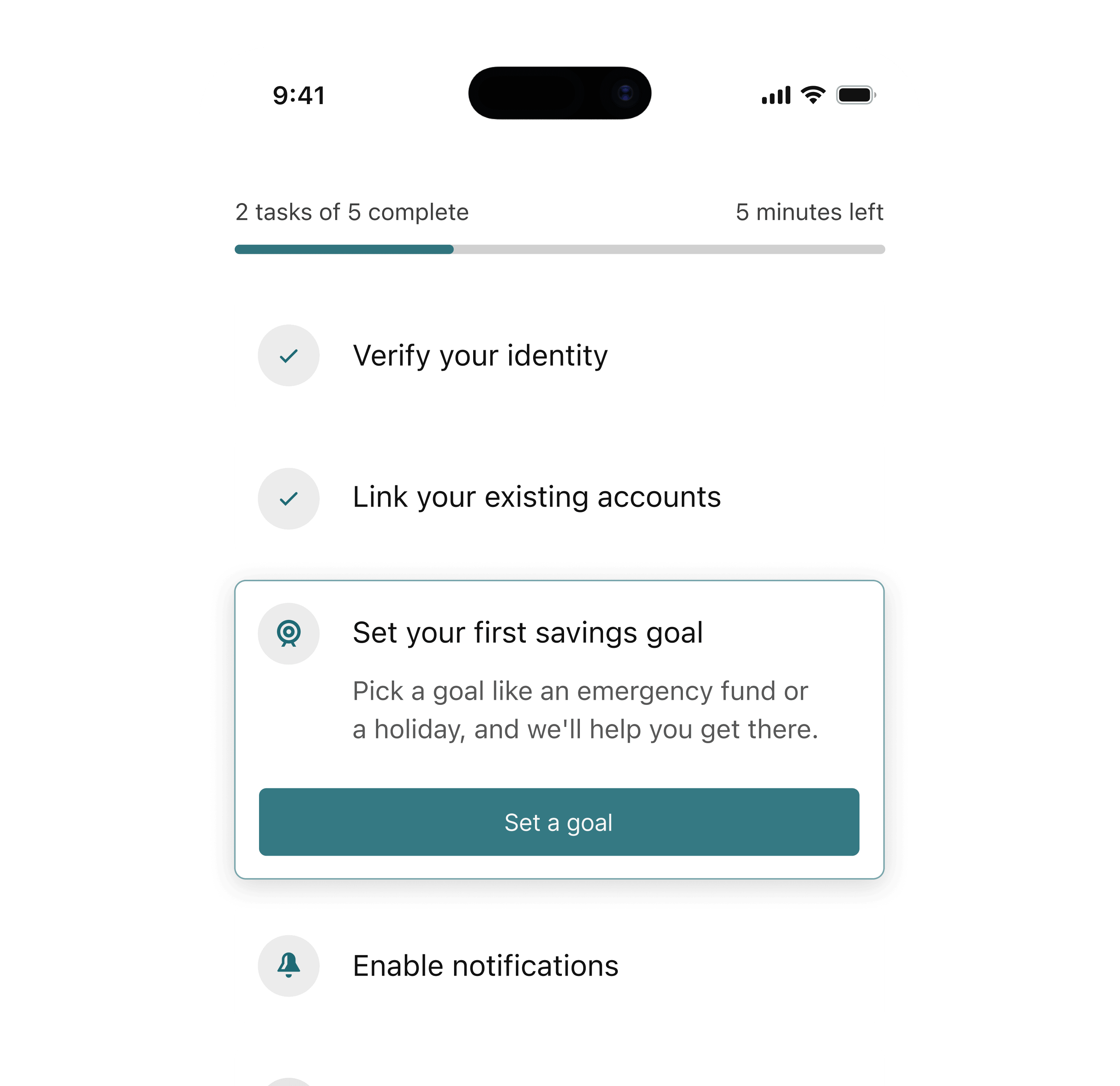 Onboarding wizard UI