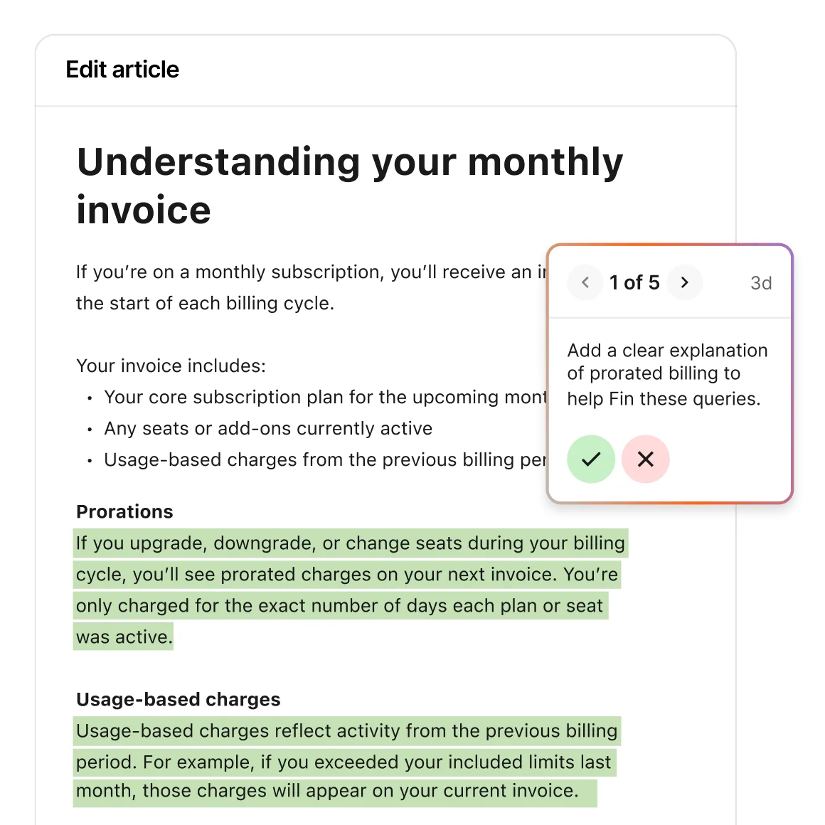 Fin messenger UI