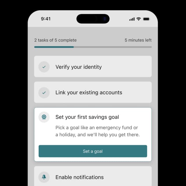 Onboarding wizard UI
