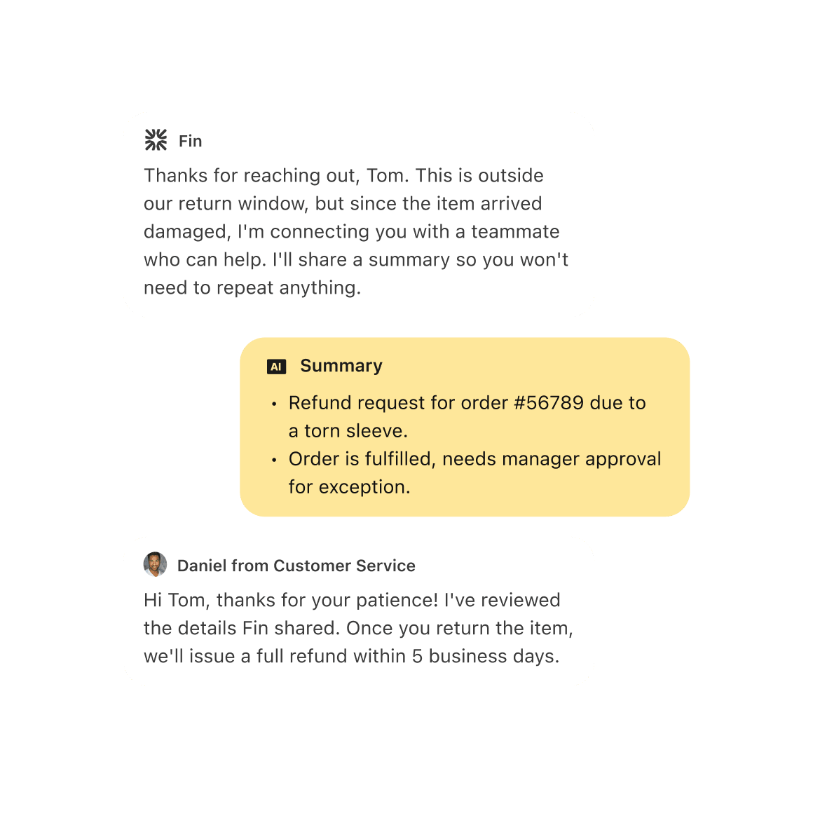 Fin messenger UI