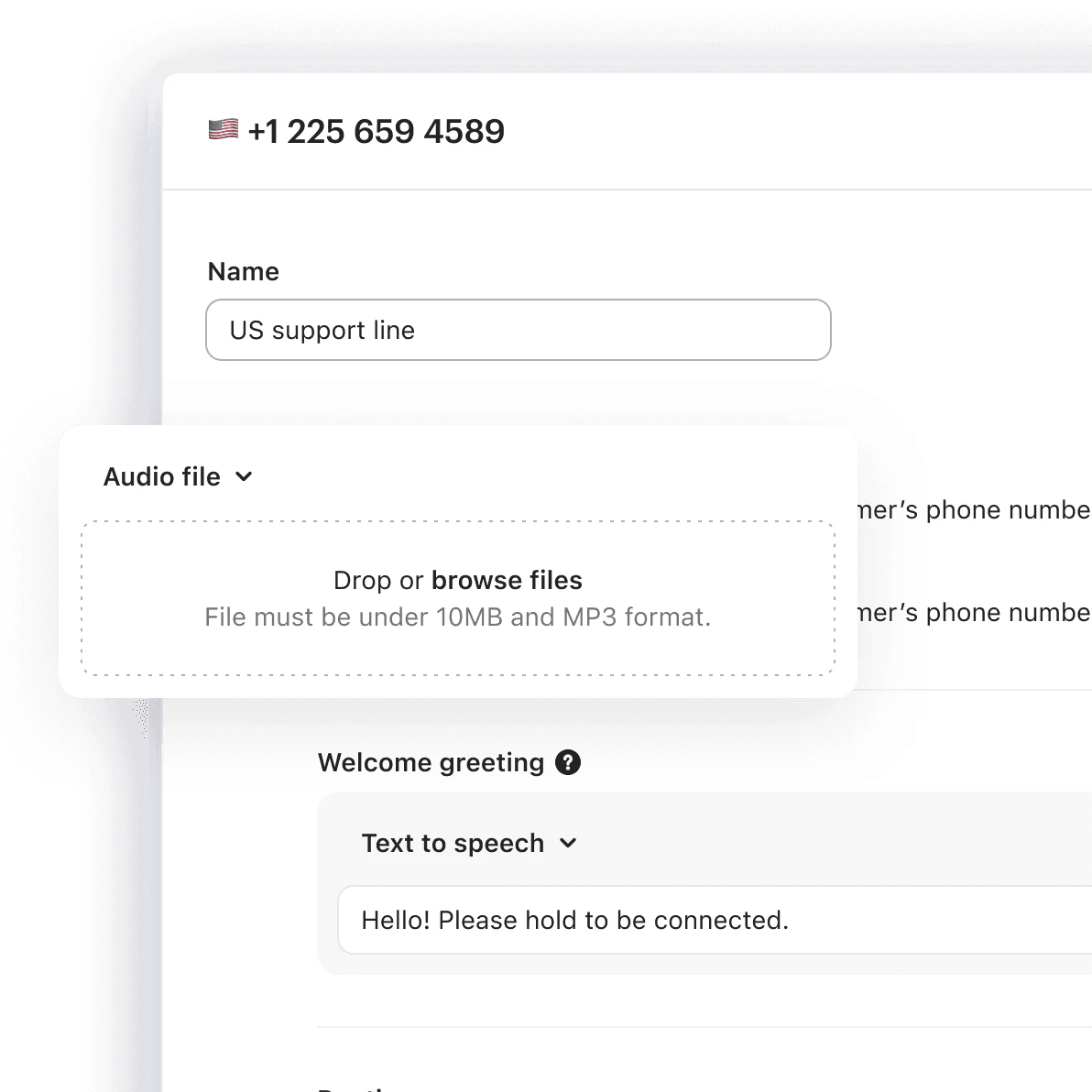 Customized greeting configuration