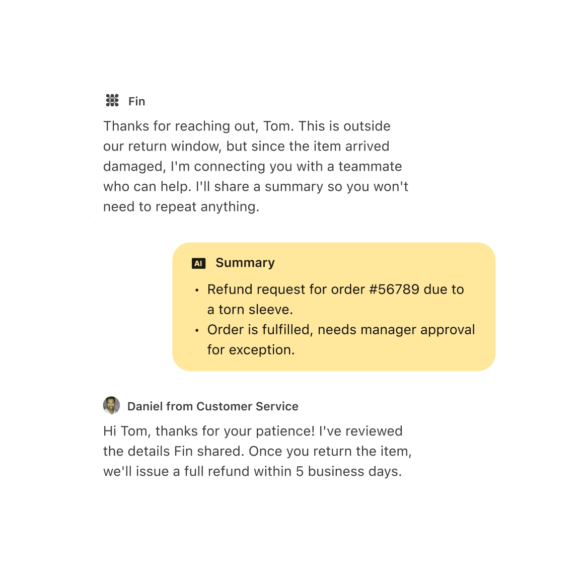 Fin messenger UI