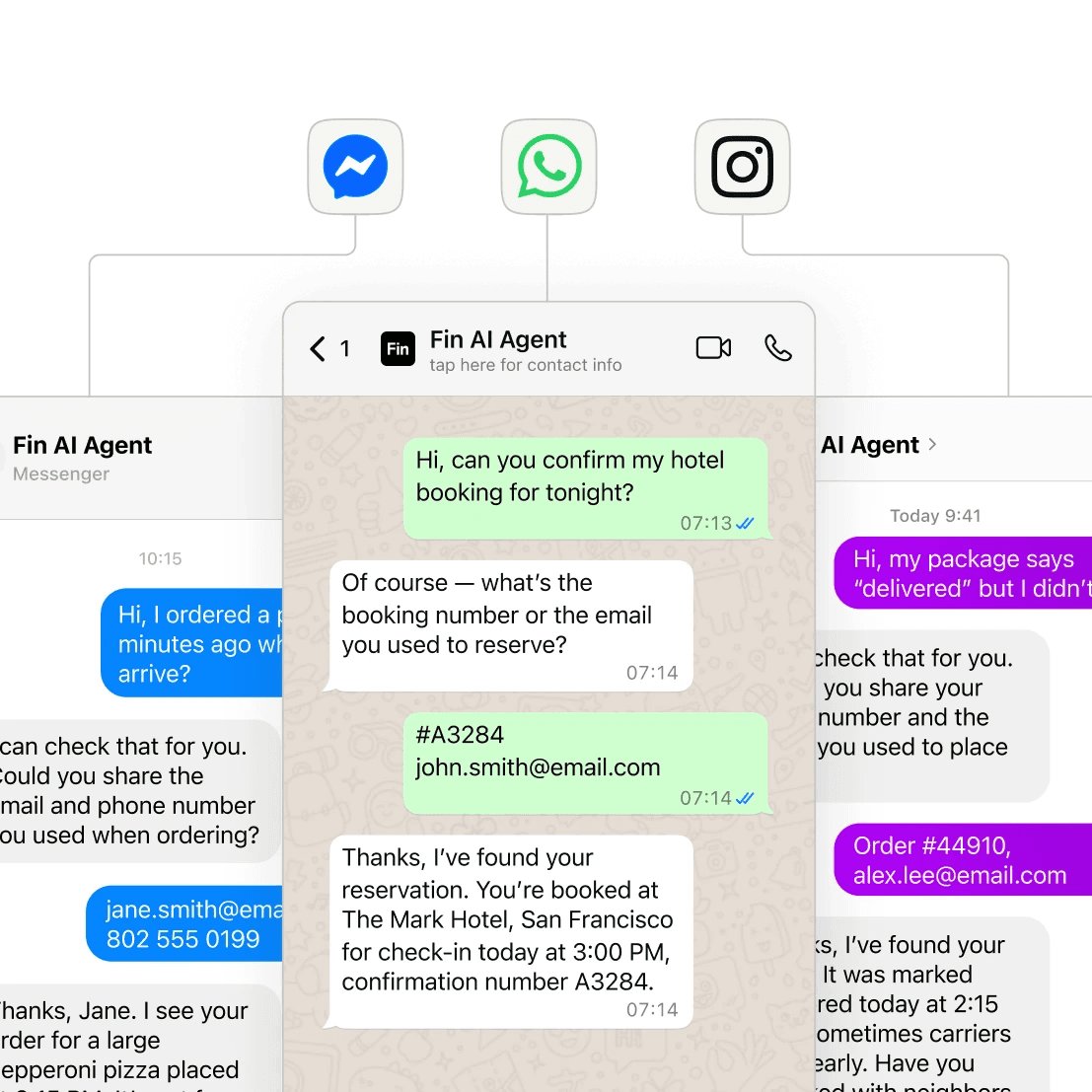 WhatsApp conversation managed from the Intercom inbox