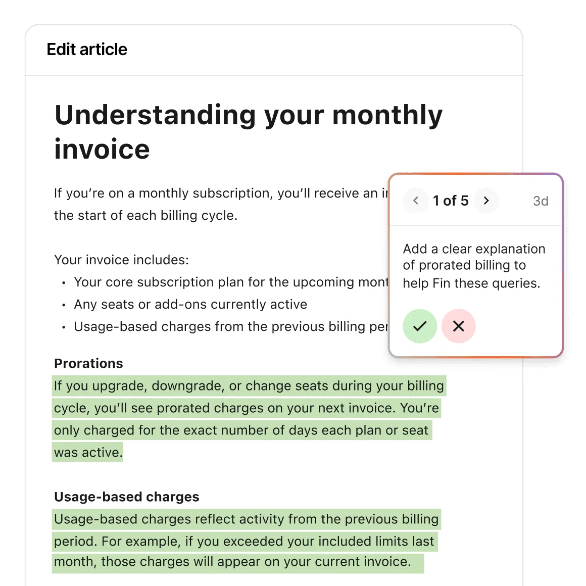 Fin messenger UI