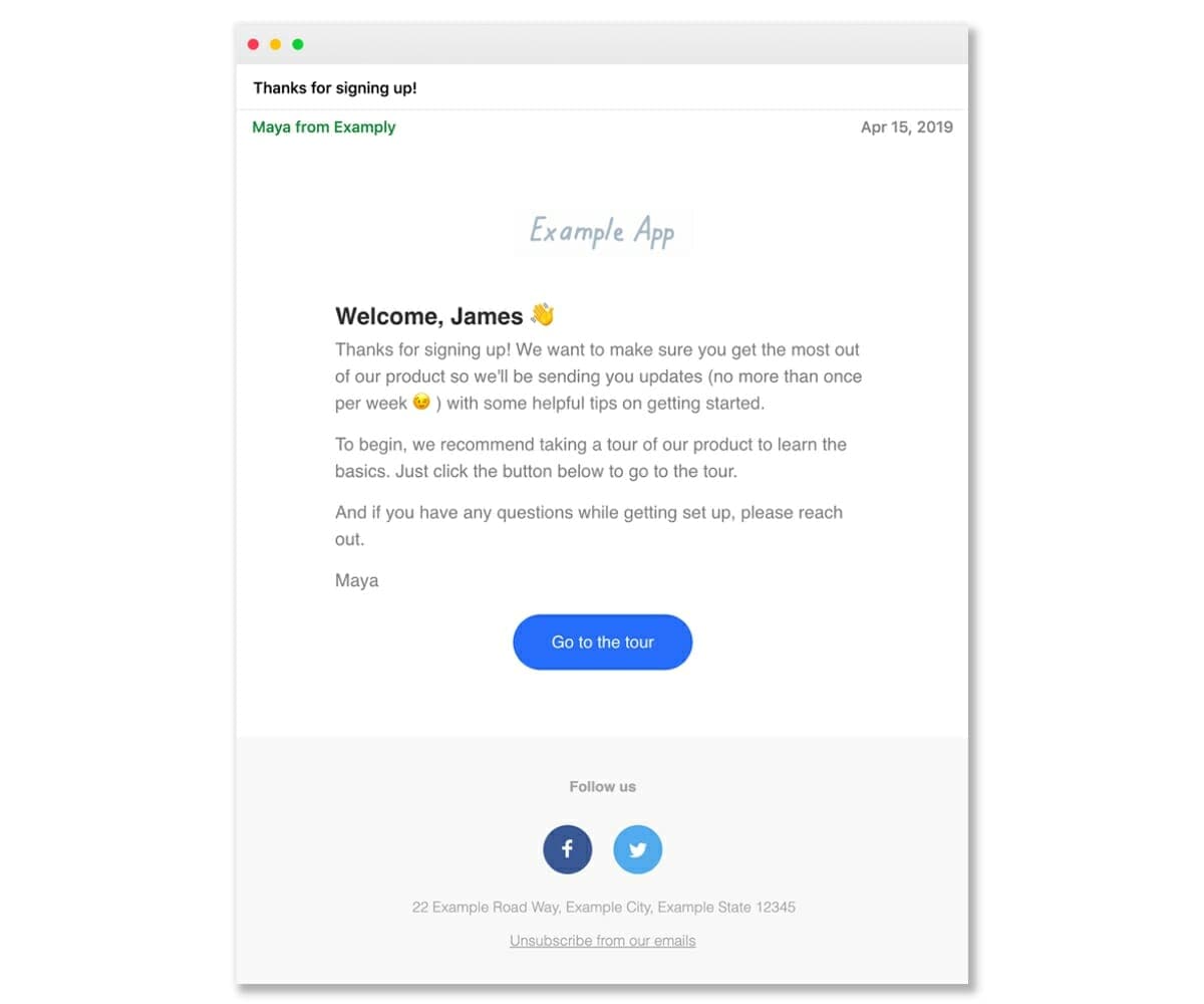 Intercom Product Tours: Links to tours can enrich engagement emails