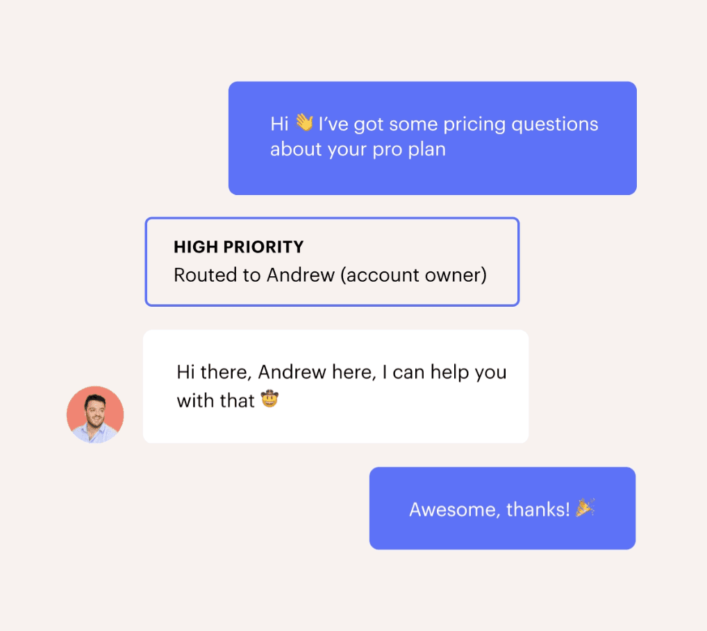 Target account routing in Intercom