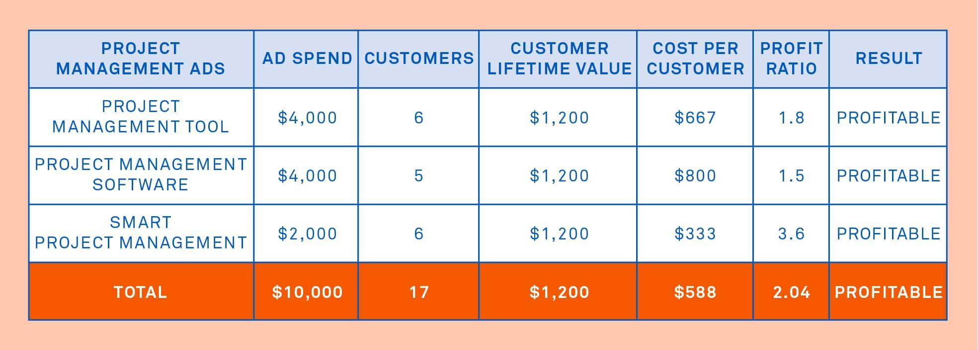 Profitable campaign example