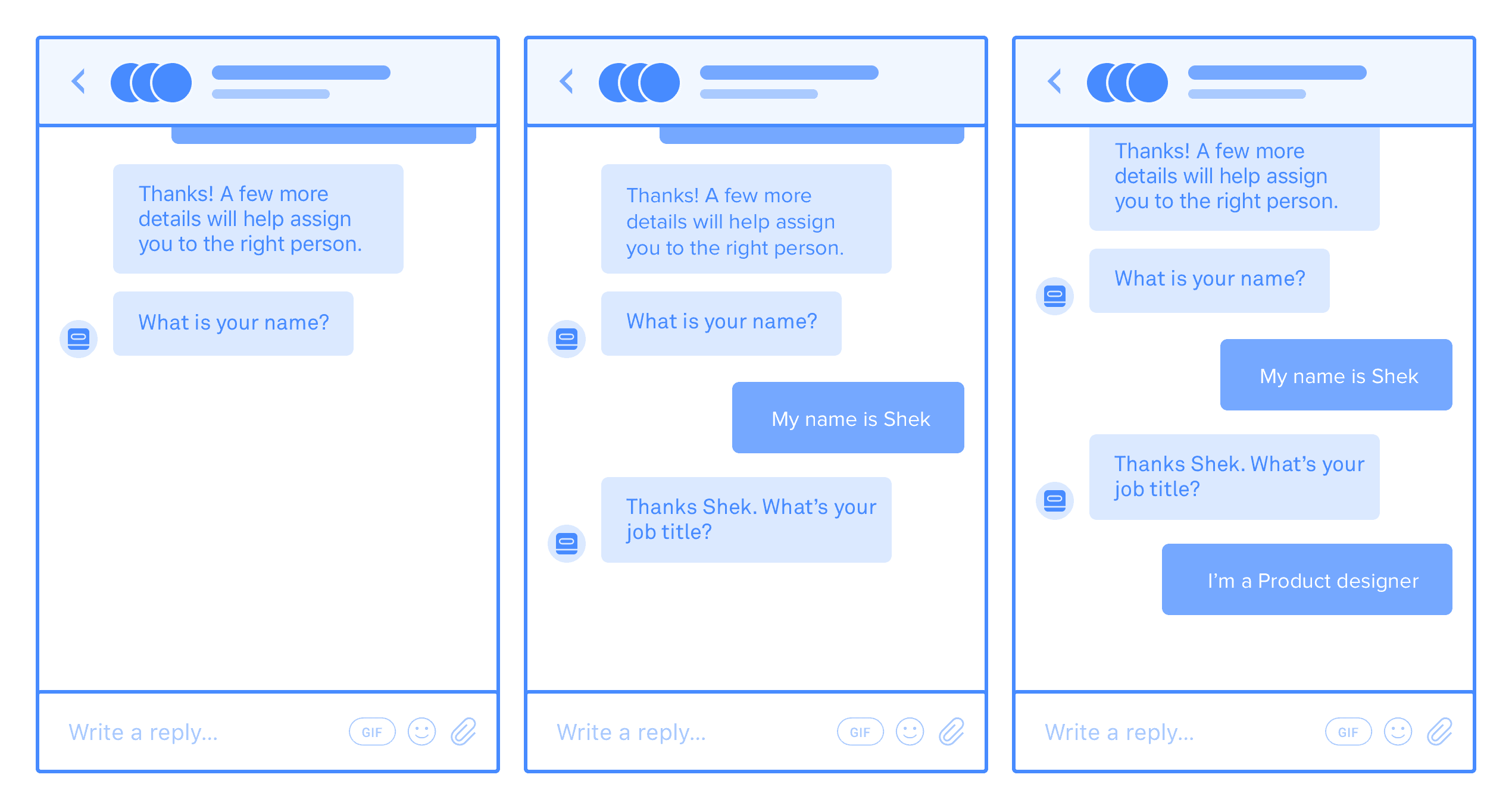 operator example of a simple conversational interface