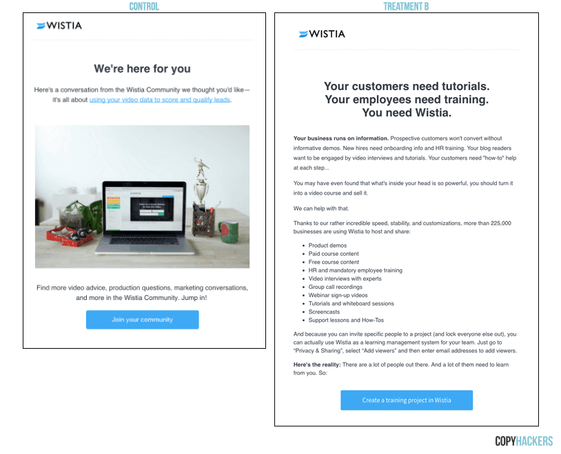 wistia onboarding email