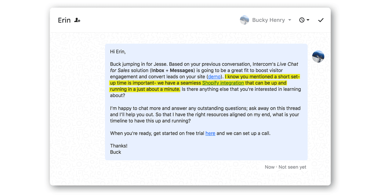 personalized sales touch #1
