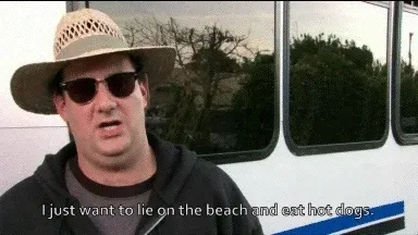 Gif from The US Office – "I just want to lie on the beach and eat hot dogs".
