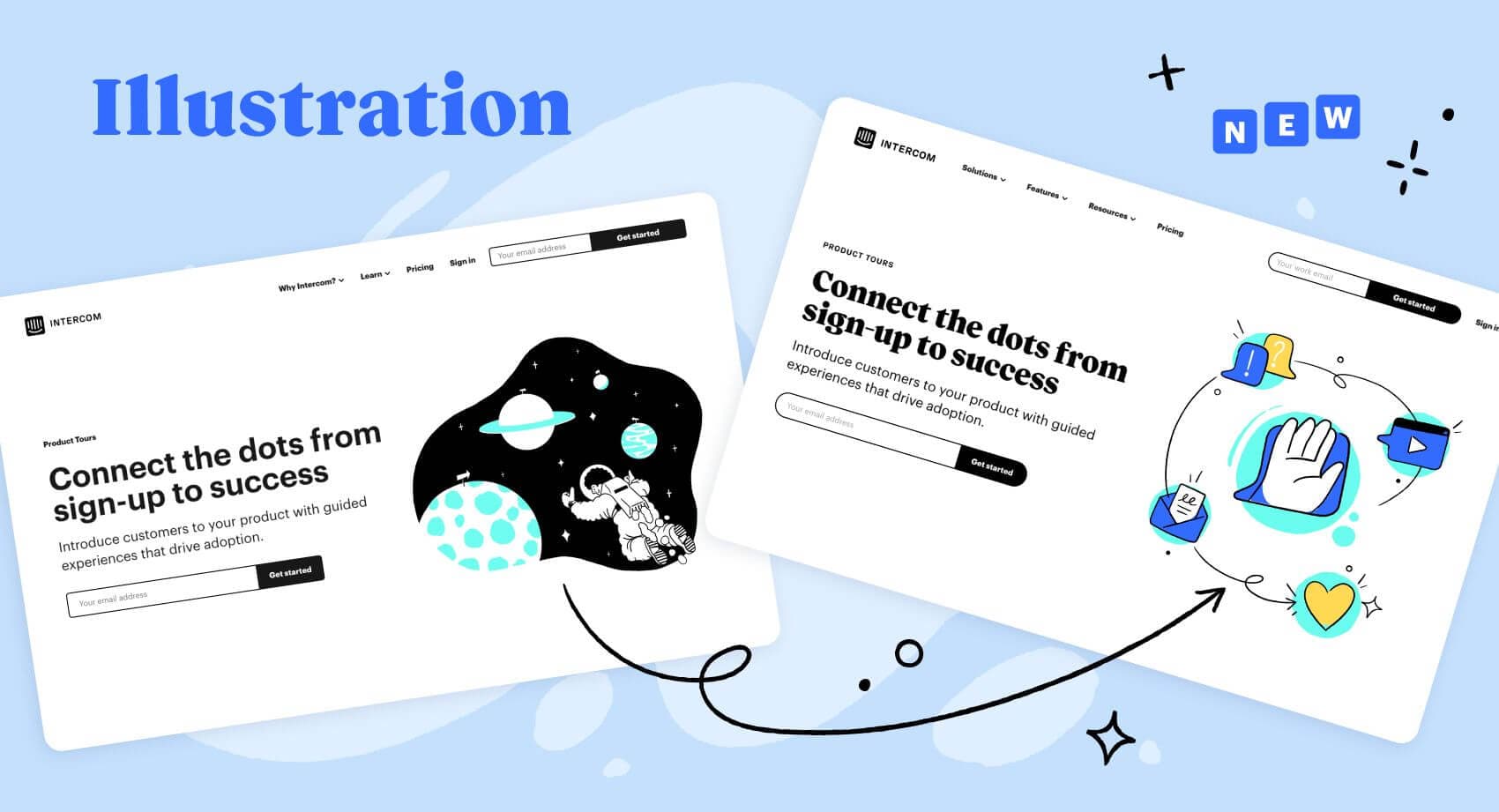 How our illustration style has changed.