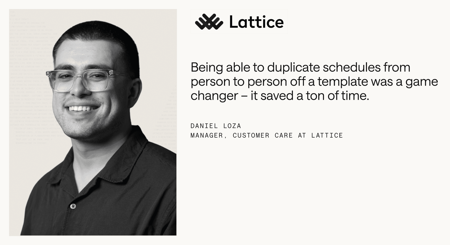 Quote from Daniel Loza at Lattice