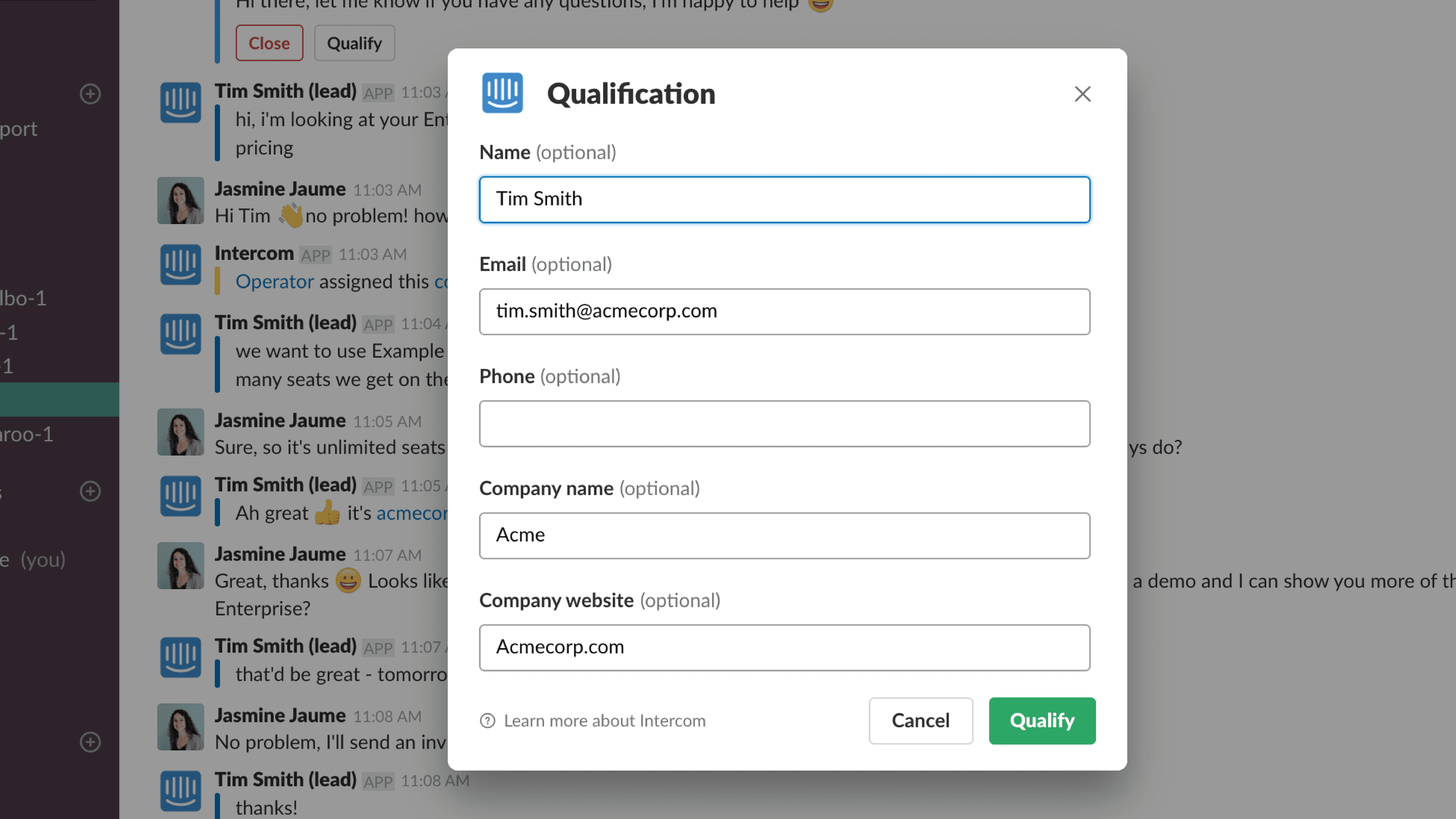 QUALIFY FROM SLACK
