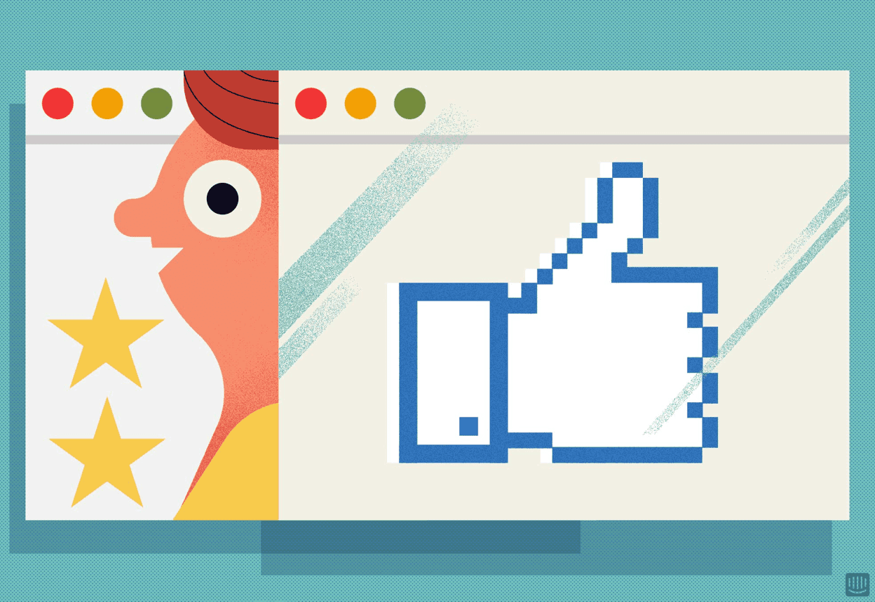 Illustration of elements of a person's reputation on social media