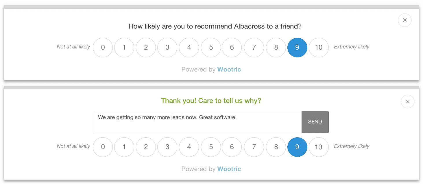 Albacross 2-step NPS-survey
