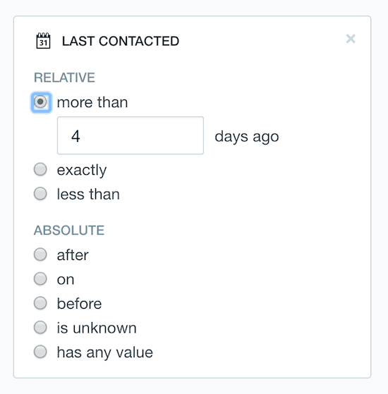 last contacted filter