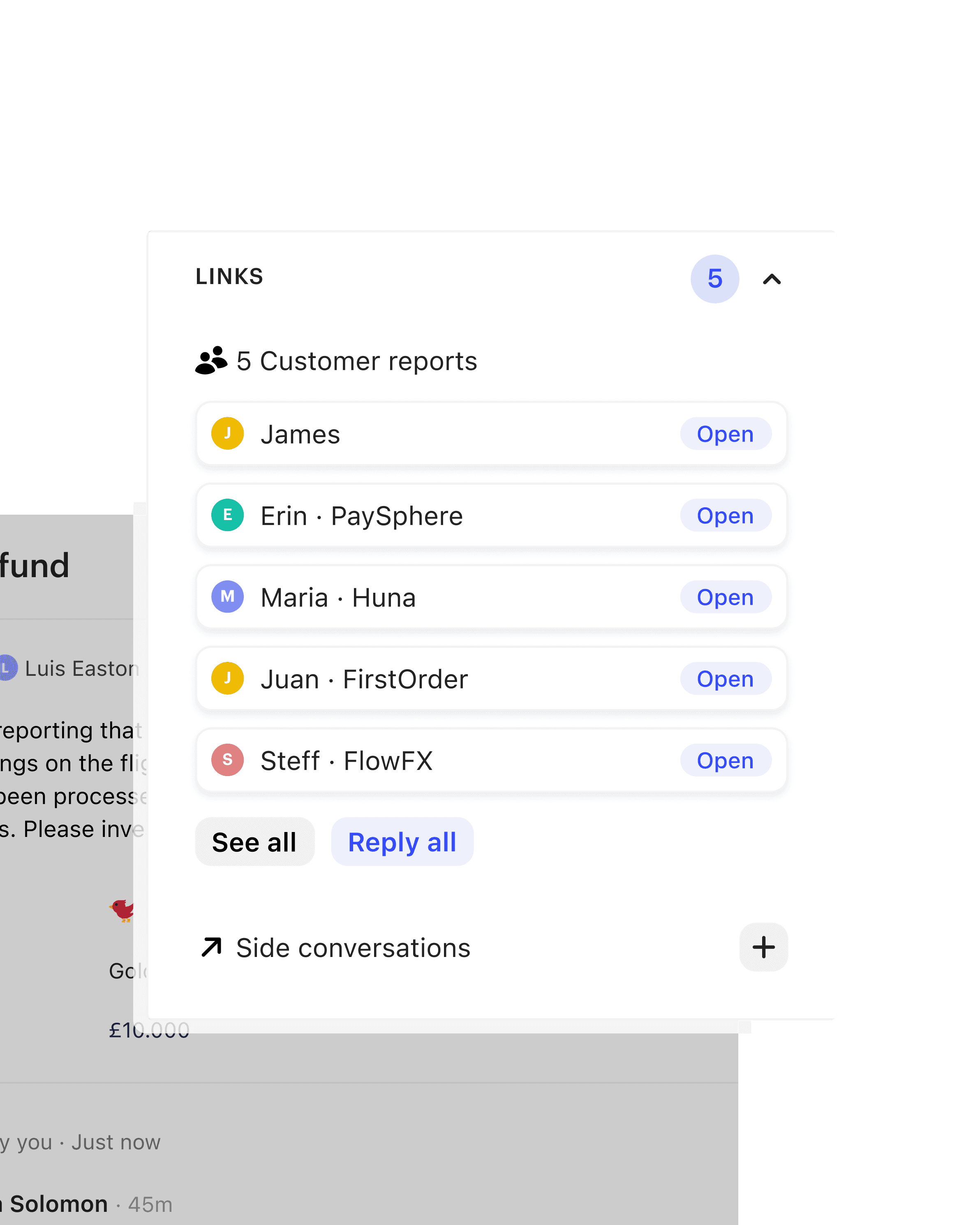 Track multiple customers with one ticket