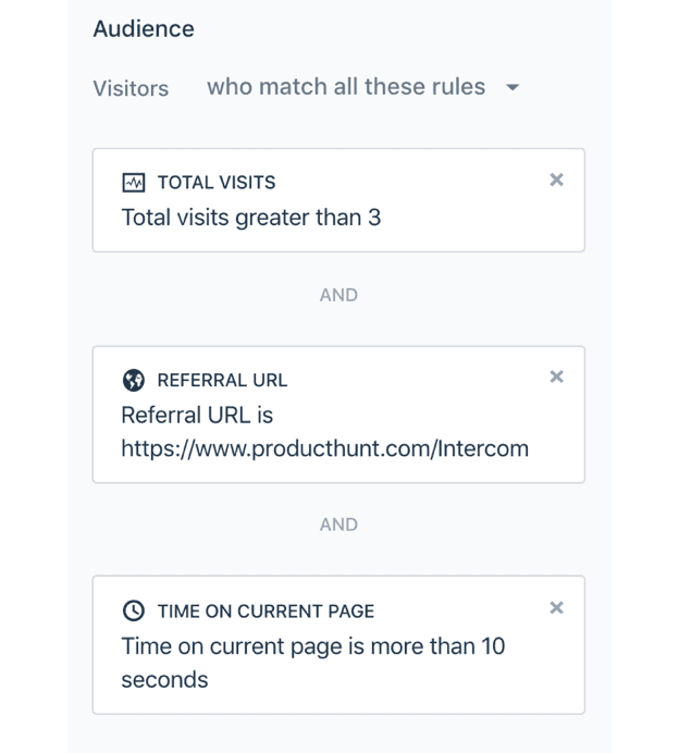 Visitor auto message filter