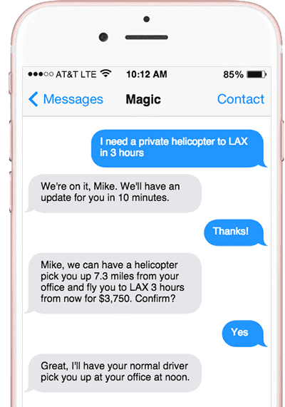 magic messaging app sms interface
