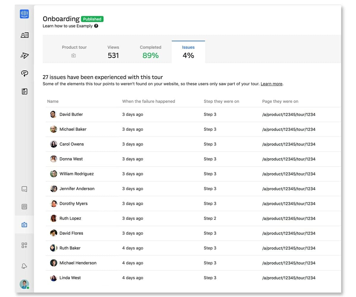 Intercom Product Tours: Immediate error reporting prevents tours from breaking