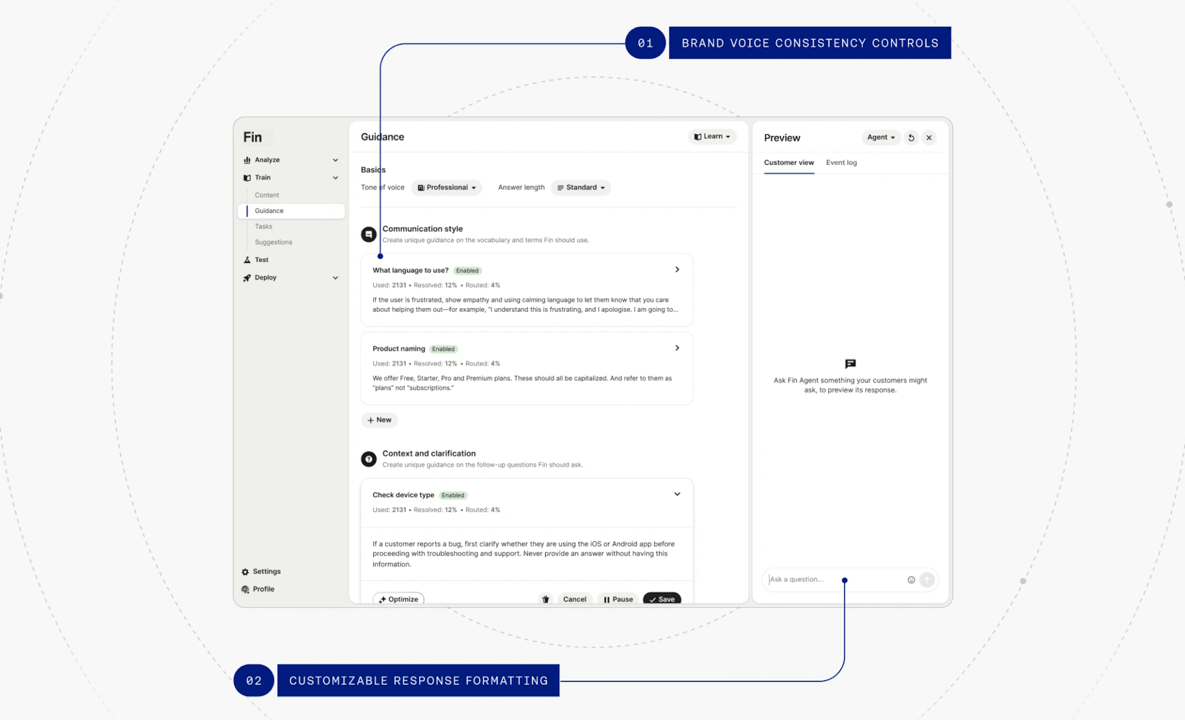 Fin's Guidance feature