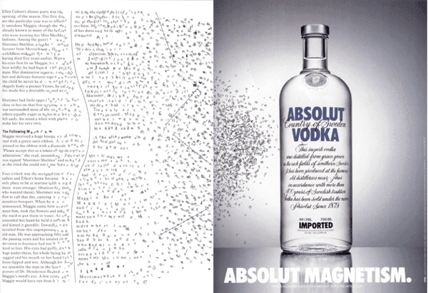 Absolut Vodka's Absolut magnetism ad