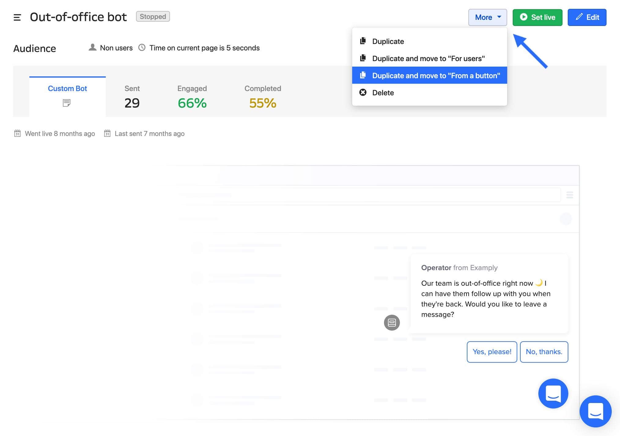 Intercom Duplicate Custom bots