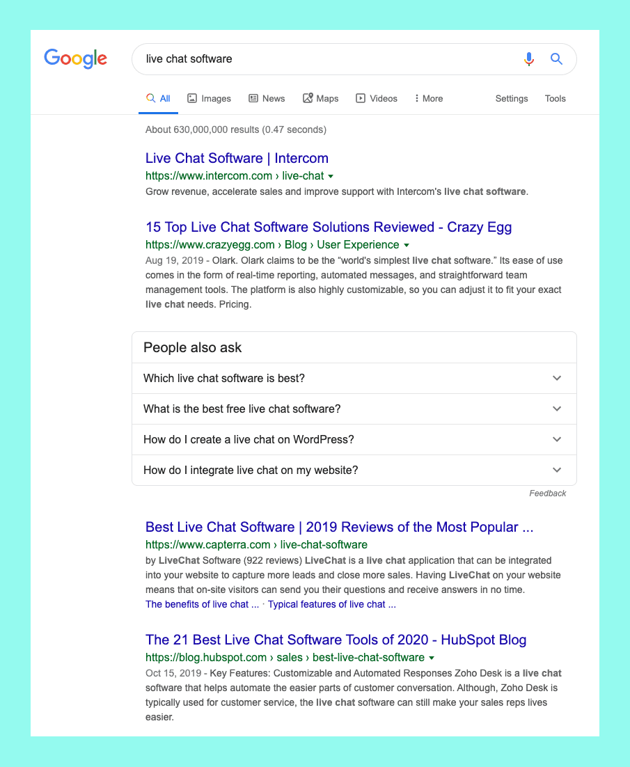 SEO results for your landing page
