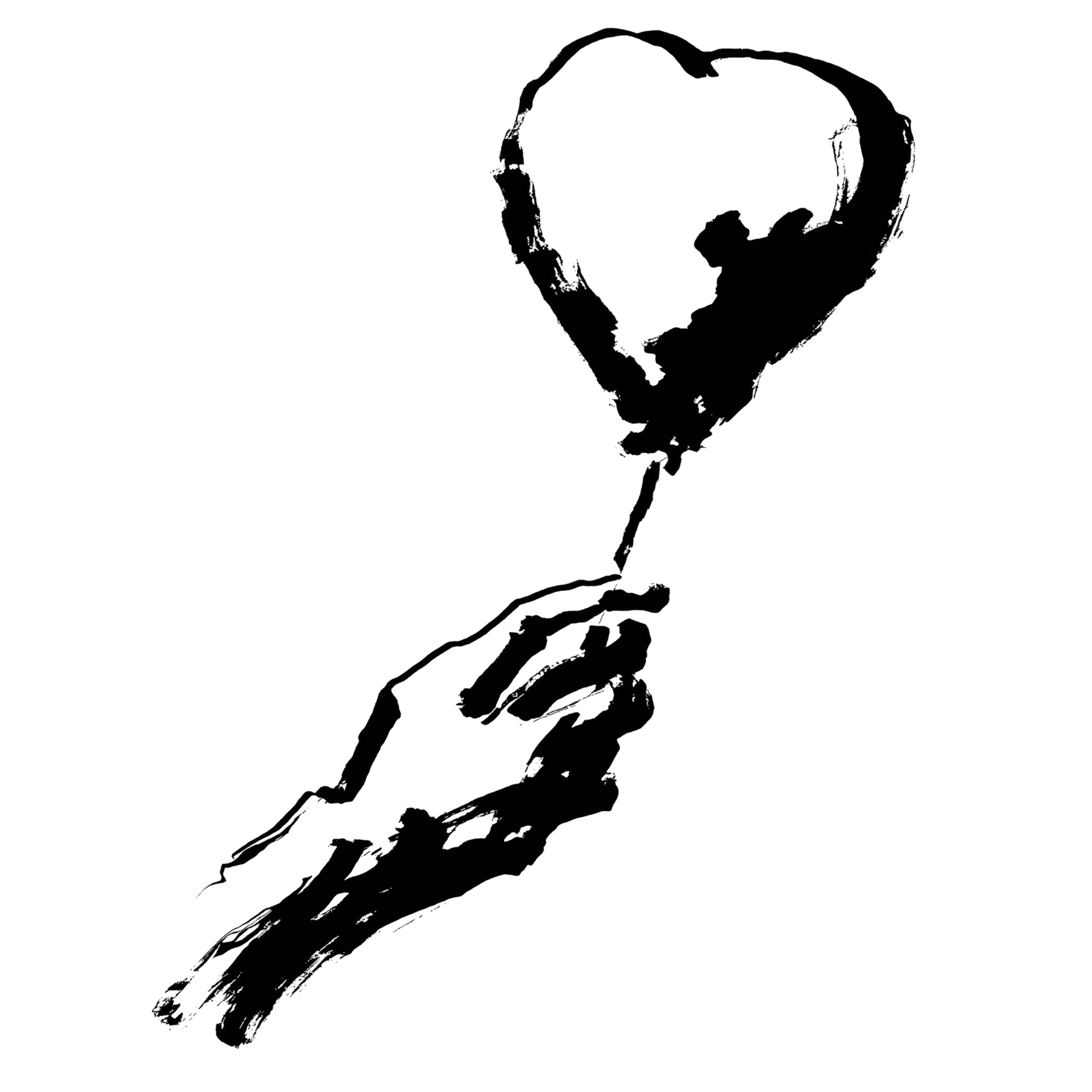 Hand holding a balloon engraving